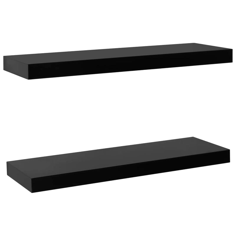 Musta kelluvat seinähyllyt Tebensky 60x20x3,8cm (2 kpl)
