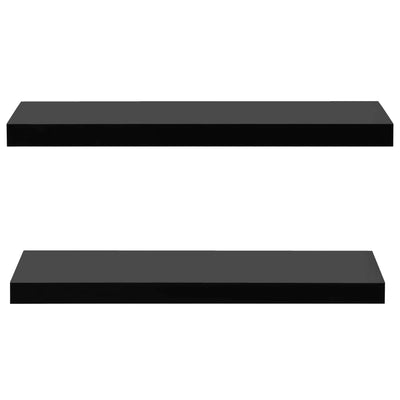 Kelluvat seinähyllyt 2 kpl musta 80x20x3,8 cm