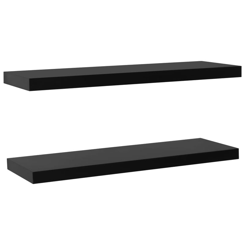 Musta kelluvat seinähyllyt Tebensky 120x20x3,8cm (2 kpl)