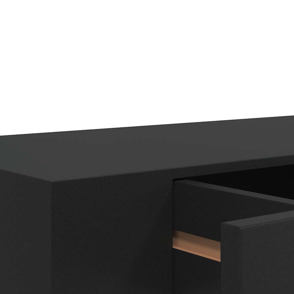 Musta kelluva seinähylly vetolaatikolla Eustrela 48x25x8cm