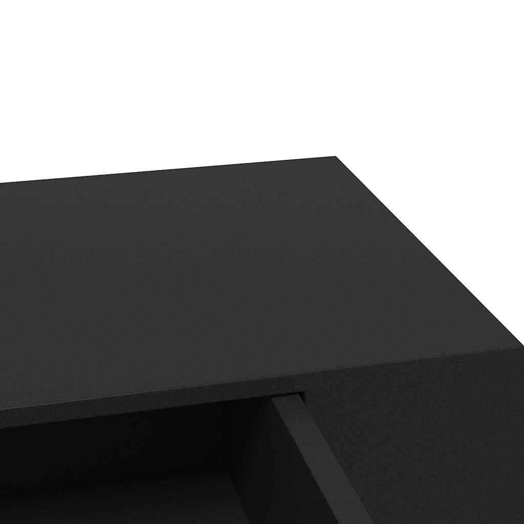 Musta kelluva seinähylly vetolaatikolla Eustrela 48x25x8cm