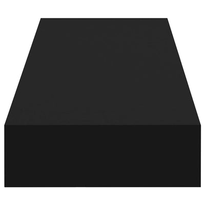 Kelluva seinähylly vetolaatikolla musta 80x25x8 cm