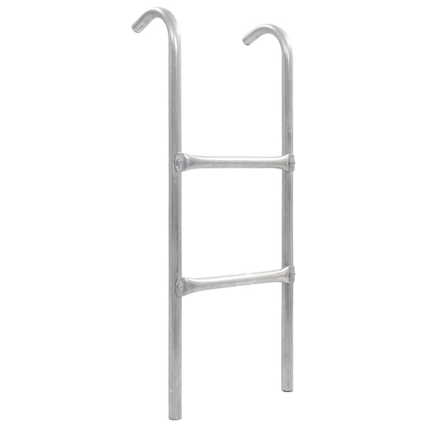2-askelmaiset trampoliinin tikkaat teräs hopea 72 cm (sopii 65 cm korkealle)