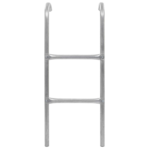 2-askelmaiset trampoliinin tikkaat teräs hopea 72 cm (sopii 65 cm korkealle)