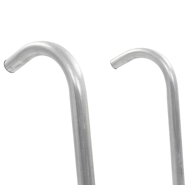 2-askelmaiset trampoliinin tikkaat teräs hopea 72 cm (sopii 65 cm korkealle)