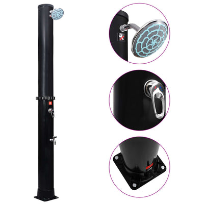 Aurinkolämmitteinen ulkosuihku, suihkupää ja hana Iralie 40 l