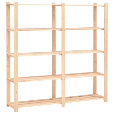 5-kerroksiset varastohyllyt 2kpl 170x38x170cm täysi mänty 500kg