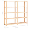 5-kerroksiset varastohyllyt 2kpl 170x38x170cm täysi mänty 500kg