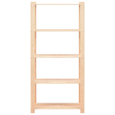 5-kerroksiset varastohyllyt 2 kpl 80x38x170cm täysi mänty 250kg