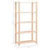 5-kerroksiset varastohyllyt 3 kpl 80x38x170cm täysi mänty 250kg