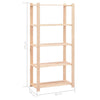 5-kerroksiset varastohyllyt 10 kpl 80x38x170 cm täysmänty 250kg