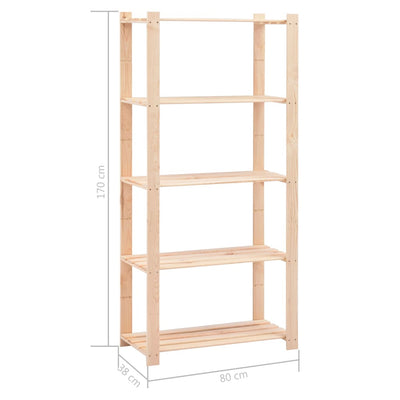 5-kerroksiset varastohyllyt 10 kpl 80x38x170 cm täysmänty 250kg