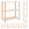 3-kerroksiset varastohyllyt 10 kpl 80x38x90cm täysi mänty 150kg