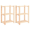 3-kerroksiset varastohyllyt 2 kpl 60x38x90 cm täysi mänty 150kg