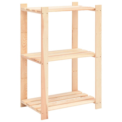 3-kerroksiset varastohyllyt 2 kpl 60x38x90 cm täysi mänty 150kg