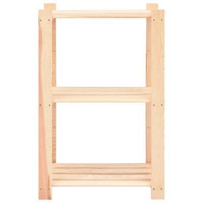3-kerroksiset varastohyllyt 2 kpl 60x38x90 cm täysi mänty 150kg