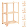 3-kerroksiset varastohyllyt 5 kpl 60x38x90 cm täysi mänty 150kg