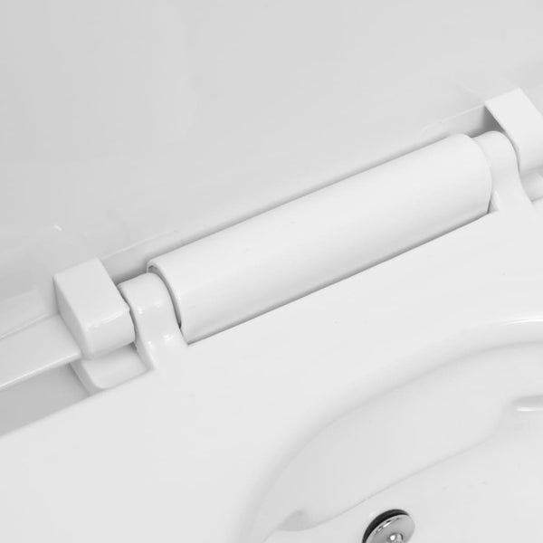 Valkoinen seinäkiinnitettävä reunaton wc/bidee keramiikka Rumeana