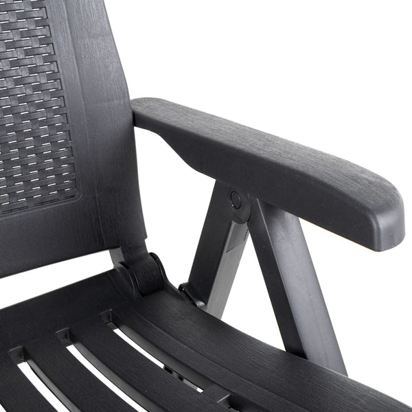 Antrasiitti kallistettavat puutarhatuolit Vilea (2 kpl muovi)