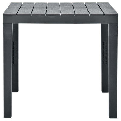 Puutarhapöytä antrasiitti 78x78x72 cm muovi
