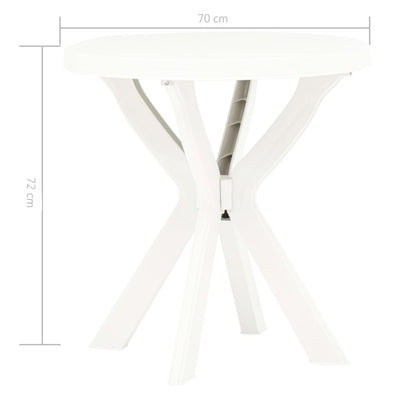 Bistropöytä valkoinen Ø70 cm muovi