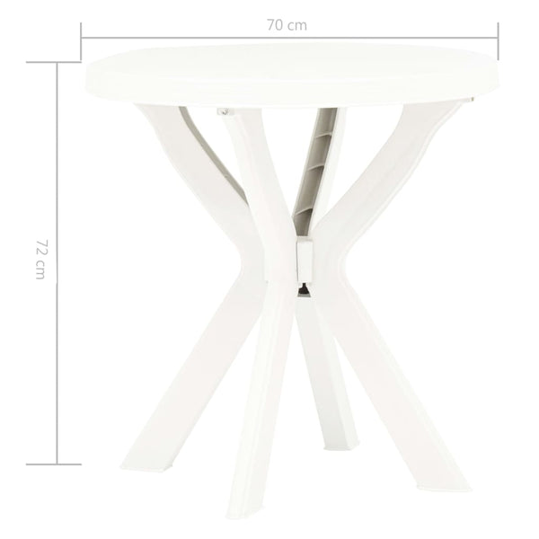 Valkoinen bistropöytä Filippo Ø70cm (muovi)