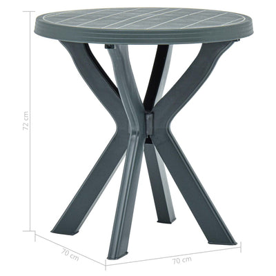 Bistropöytä vihreä Ø70 cm muovi