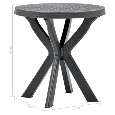 Bistropöytä antrasiitti Ø70 cm muovi