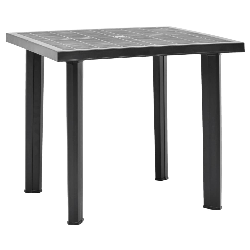 Antrasiitti puutarhapöytä Lambrinia 80x75x72cm (muovi)