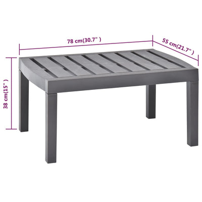 Puutarhapöytä mokka 78x55x38 cm muovi