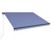 Markiisi tuulisensorilla ja LED 300x250cm sininen ja valkoinen