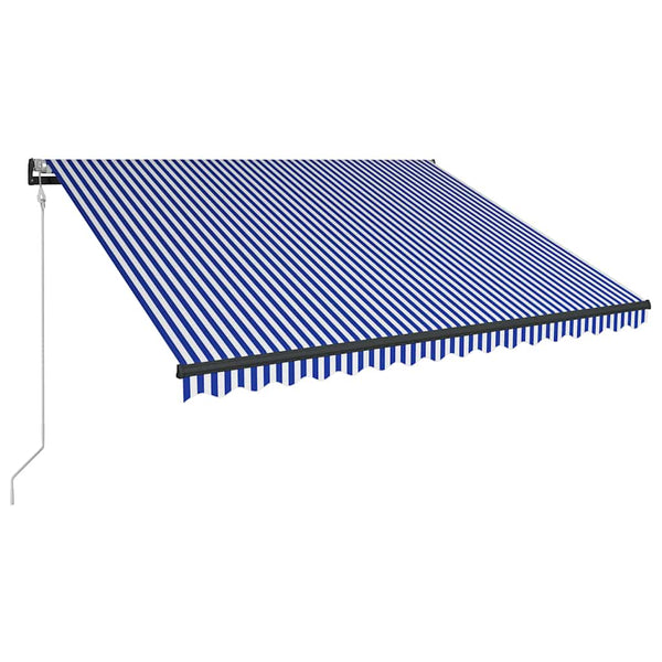 Markiisi tuulisensorilla ja LED 300x250cm sininen ja valkoinen