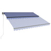 Markiisi tuulisensorilla ja LED 300x250cm sininen ja valkoinen
