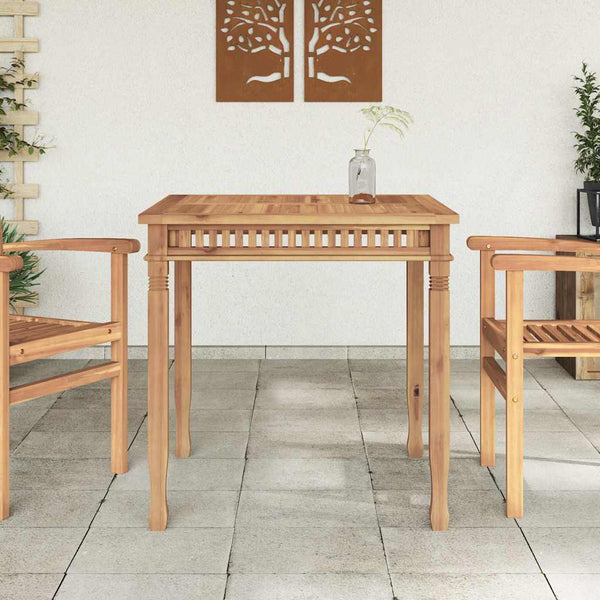 Puutarhan ruokapöytä 80x80x80 cm täysi tiikki