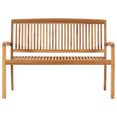 2-istuttava pinottava puutarhapenkki 128,5 cm täysi tiikki