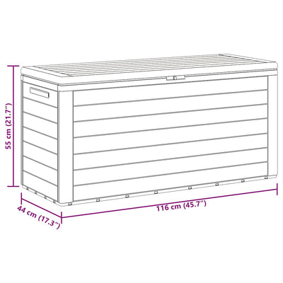Antrasiitti puutarhan varastoarkku Elvera 116x44x55cm