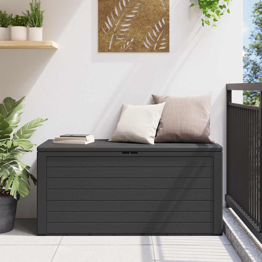 Antrasiitti puutarhan varastoarkku Elvera 116x44x55cm