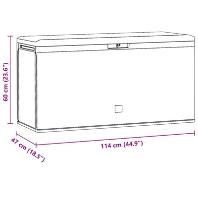 Antrasiitti puutarhan varastoarkku Iuri 114x47x60cm
