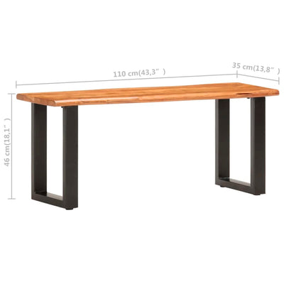 Penkki 110 cm täysi akaasiapuu ja teräs