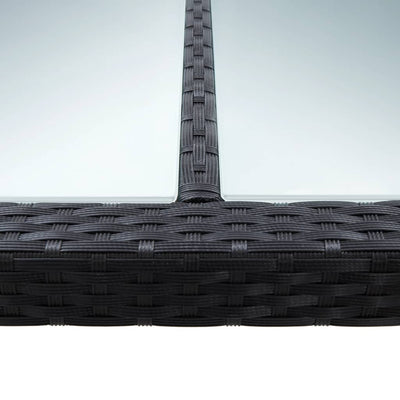 Ulkoruokapöytä musta 200x150x74 cm polyrottinki