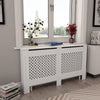 Lämpöpatterin suojat 2 kpl valkoinen 152x19x81,5 cm MDF