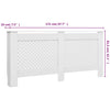 Lämpöpatterin suojat 2 kpl valkoinen 172x19x81,5 cm MDF