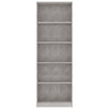 5-tasoinen kirjahylly betoninharmaa 60x24x175 cm tekninen puu