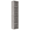 Kirjahylly betoninharmaa 40x30x189 cm tekninen puu