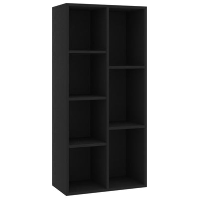 Kirjahylly musta 50x25x106 cm tekninen puu