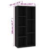 Kirjahylly musta 50x25x106 cm tekninen puu
