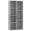 Kirjahylly betoninharmaa 50x25x106 cm tekninen puu