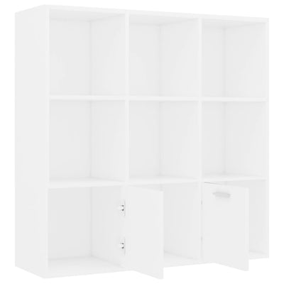Kirjahylly valkoinen 98x30x98 cm tekninen puu