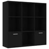 Kirjahylly musta 98x30x98 cm tekninen puu