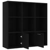 Kirjahylly musta 98x30x98 cm tekninen puu